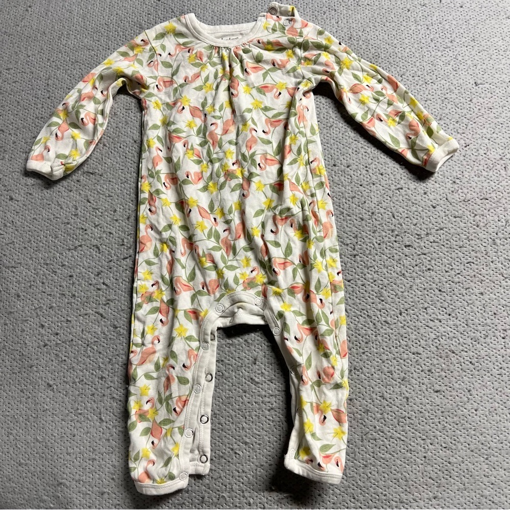 Sapling Flamingo 100% Organic Cotton Onesie 6-12 Months EUC